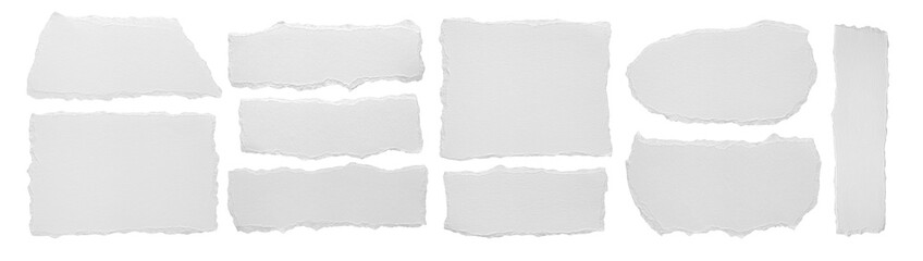 Fototapeta premium ripped element set of torn paper edges isolated on background. torn paper texture, ripped of paper designs and jagged paper edges create a raw, artistic look.