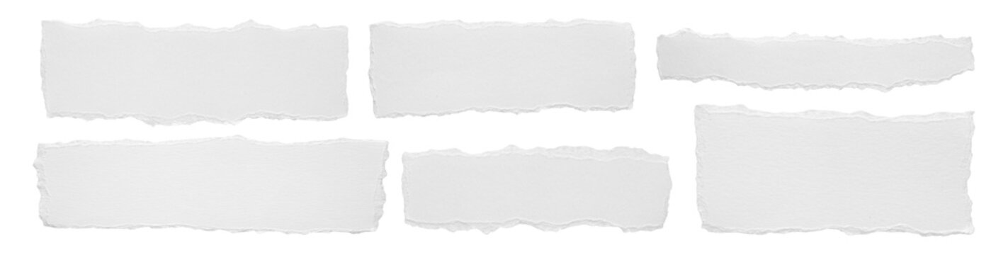 ripped element set of torn paper edges isolated on background. torn paper texture, ripped of paper designs and jagged paper edges create a raw, artistic look