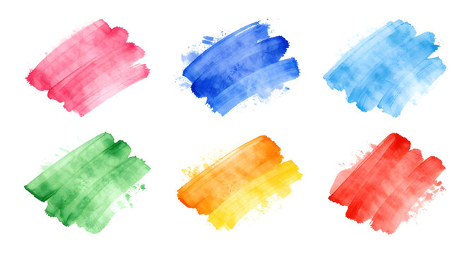 colorful watercolor brush strokes, paint splash collection, abstract artistic textures, creative brush elements, vibrant paint splatters, hand painted design assets, decorative watercolor strokes, mod