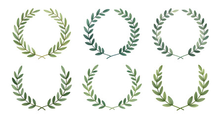 Obraz premium laurel, wreath, green, victory, award, honor, achievement, winner, emblem, badge, branch, leaf, symbol, decorative, design, vector, collection