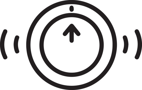 Rotary dial or button icon with adjustment interface rotation navigation illustration technology interactive operation machinery instrument direction indicator selector