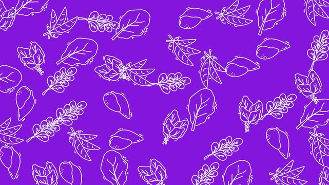 Dreamlike Purple Leaf Pattern Scan Video.