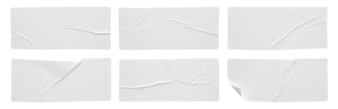 blank white  paper sticker label isolated on white background