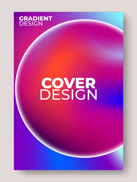 Vibrant Purple and Red Gradient Cover Design, Abstract Fluid Sphere Background for Modern Branding and Digital Poster