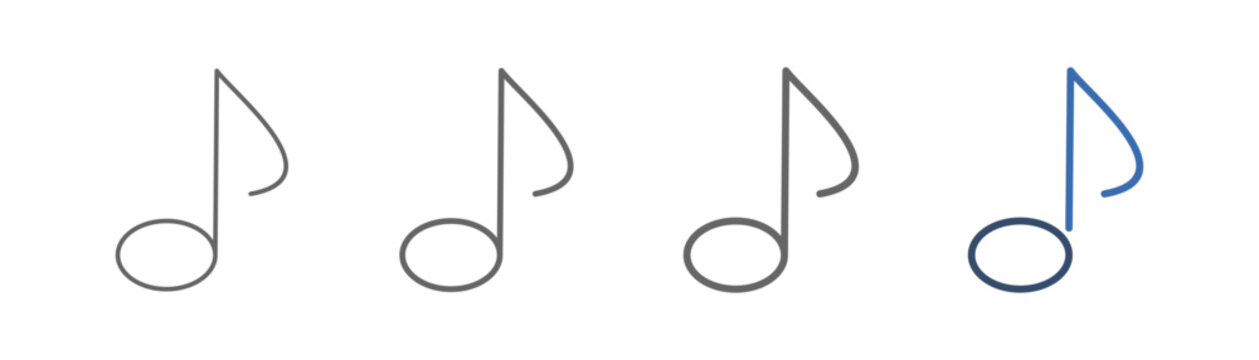 
outline icon set music note with music note design