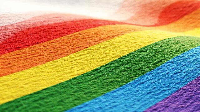 Close-up of vibrant rainbow-colored threads creating a textured background.