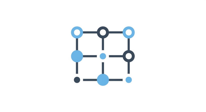 Abstract data points connected in a grid formation