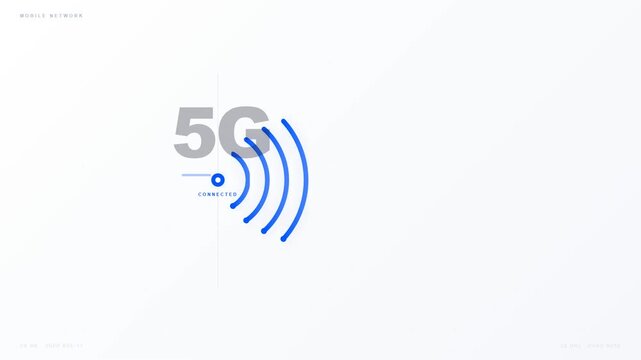 5G next generation network connectivity with download upload speed latency and frequency metric on white background