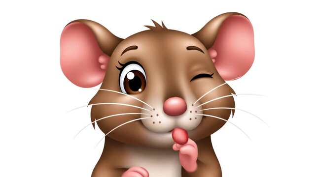 Cute cartoon mouse with various expressions.