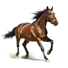 Obraz premium Horse, Animal, Caricature, Art, Image for Printing, with White Background, for Stickers, T-shirt Print, Hat, Mug, Flip-flop, Mousepad