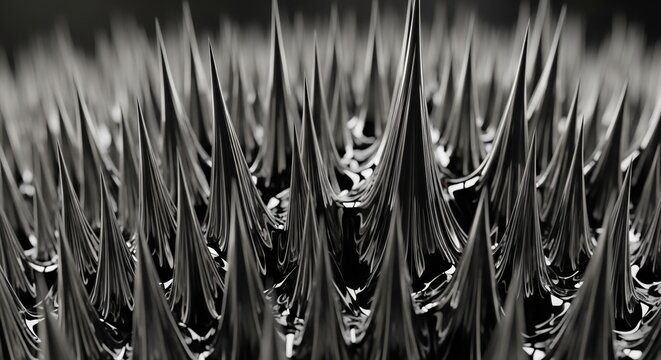 Abstract sharp metallic spikes