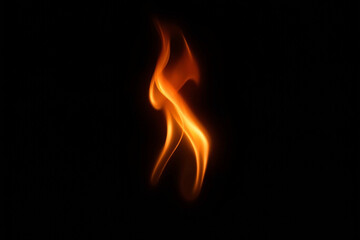 Fototapeta premium Red Flame of fire on a black background 