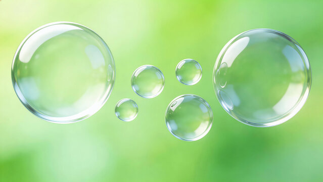 Green fresh bubbles close-up