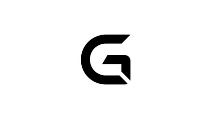 Fototapeta premium Bold black and white letter g logo on a clean white background