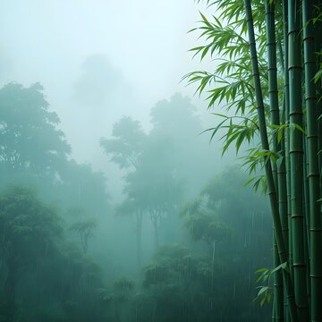 Minimalist Bamboo with Morning Dew