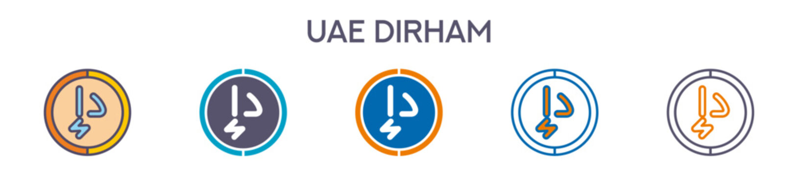 Uae Dirham Symbol Element For Design Graphic - Multi Styles