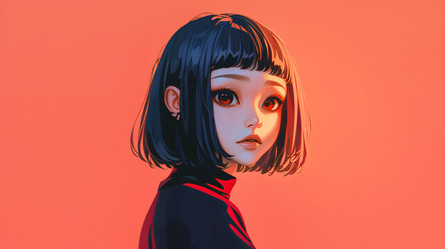 ボブヘアの可愛い女性
