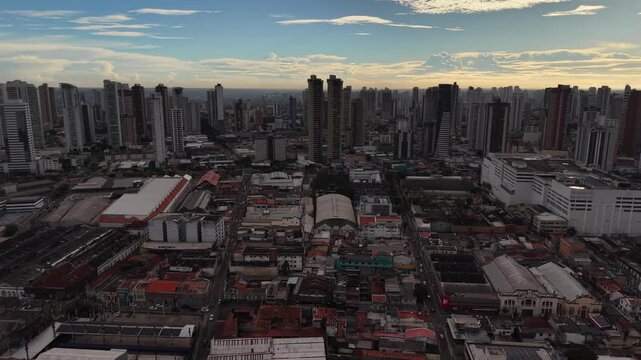 Aerial View of Bel&eacute;m City Skyline and Coastal Area Par&aacute; Brazil