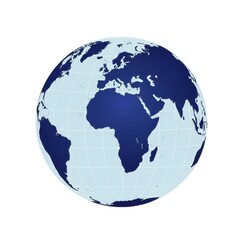 Fototapeta premium Isolated Globe Illustration Depicting Earths Continents and Oceans.