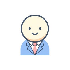 Fototapeta premium Simple avatar businessman icon flat illustration professional profile character