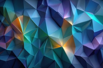 Fototapeta premium Futuristic geometric backdrop with prism-like facets and smooth lighting