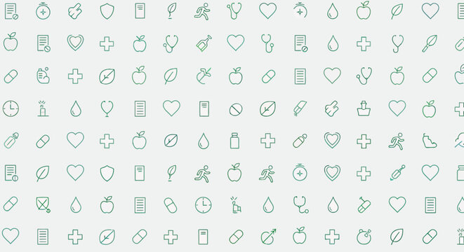 Various gray icons on light background.