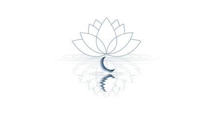 Fototapeta premium Lotus flower floating on water with reflection