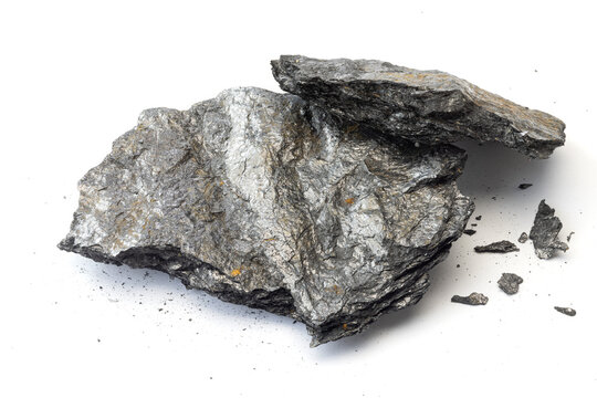 Two pieces of natural black graphite