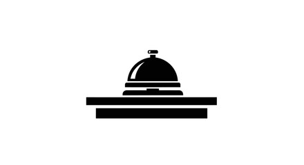 Fototapeta premium Minimalist Hotel Reception Bell Icon in Black and White