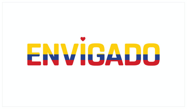 I love Envigado, Typographic design of I love Envigado on a white background, Flag typography of Envigado with heart, Vector design of Envigado City of Colombia, I love Colombia