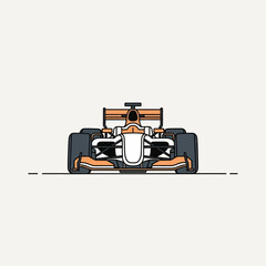 Fototapeta premium Modern Formula One Race Car Front View Illustration.