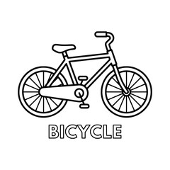 Fototapeta premium Simple Black and White Bicycle Illustration for Coloring and Design.