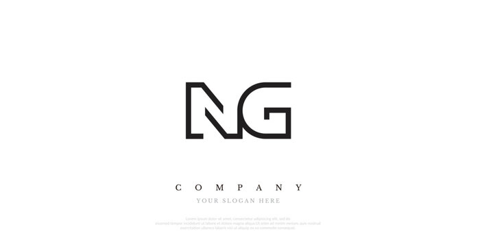 Initial NG Logo Design Elegant	