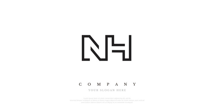Initial NH Logo Design Elegant	