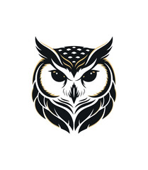 Fototapeta premium Stylized owl illustration against black background