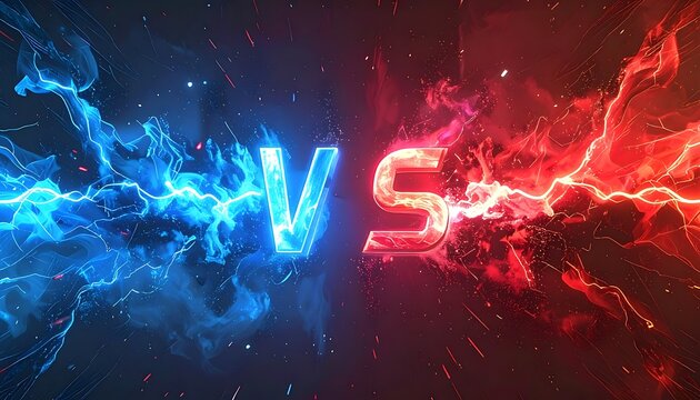 Electric Versus Concept with Lightning Bolts.