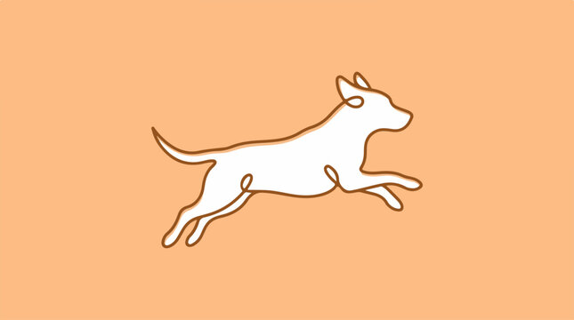 Running White Dog in Motion.