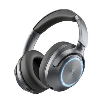 Modern Bluetooth headphones with LED light ring