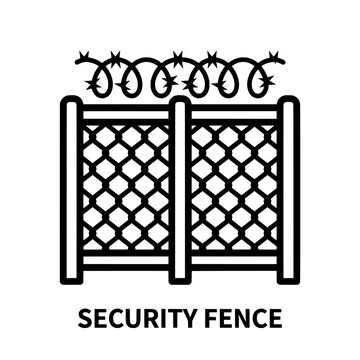 Security Fence with Barbed Wire and Mesh Design.