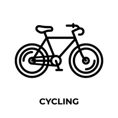 Fototapeta premium Simple Black and White Bicycle Icon for Cycling.