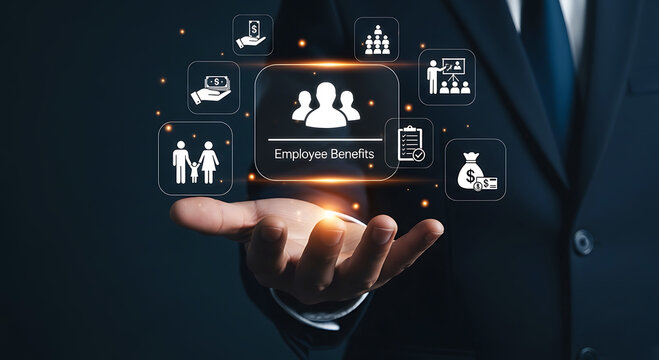 Employee Benefits Concept Digital Business Insurance Healthcare Support System