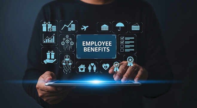 Employee Benefits Concept Digital Business Insurance Healthcare Support System