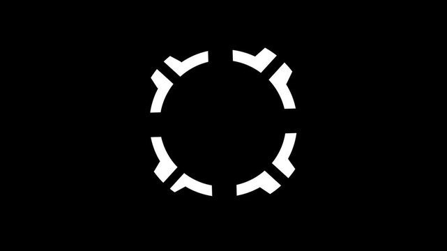 Animated White Cogwheel Icon on Dark Isolated Background A simple icon, statically on a background,