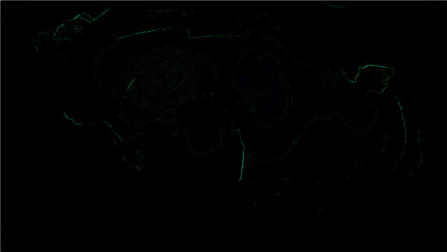 Abstract Vector Mysterious silhouette of an unknown object with luminescent contours against a dark background, evoking suspense.