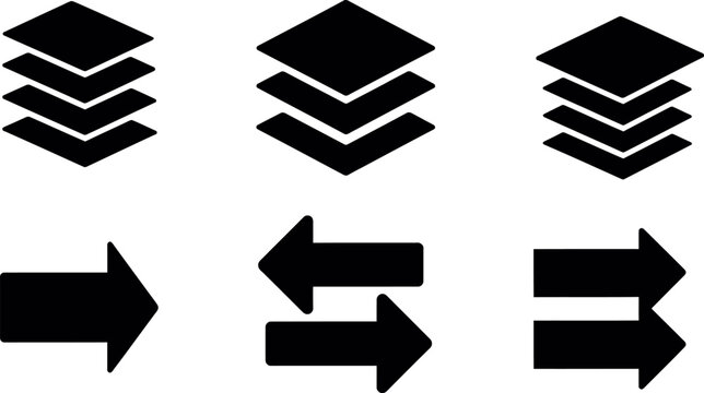stacked blocks with directional arrows flat design vector illustration