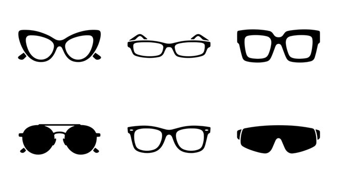 Modern Eyewear Silhouette Set with Fashionable Glasses and Sunglasses Styles