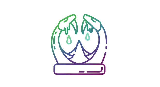 Abstract illustration of two snakes forming a circle with dripping venom, gradient colors