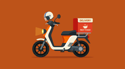 Obraz premium Fast food delivery scooter illustration.