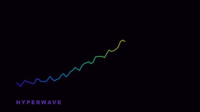 Minimalist Purple Hyperwave Text on Black Background for Digital Content