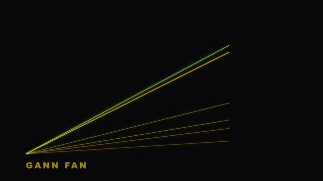 Gann Fan Technical Analysis Tool Overlay on Black Background